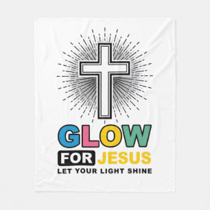 Leuchte für Jesus Christliches Kreuz Licht-Shirt-D Fleecedecke