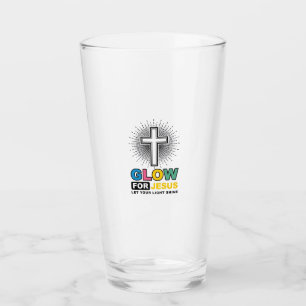 Leuchte für Jesus Christliches Kreuz Licht-Shirt-D Glas