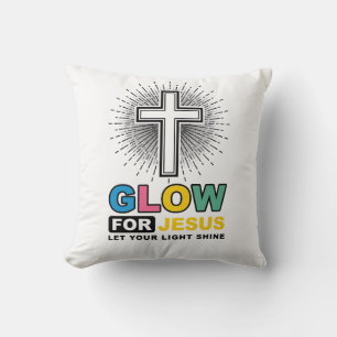 Leuchte für Jesus Christliches Kreuz Licht-Shirt-D Kissen