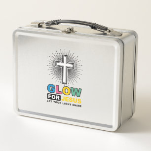 Leuchte für Jesus Christliches Kreuz Licht-Shirt-D Metall Brotdose