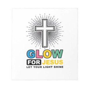 Leuchte für Jesus Christliches Kreuz Licht-Shirt-D Notizblock