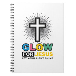 Leuchte für Jesus Christliches Kreuz Licht-Shirt-D Notizblock