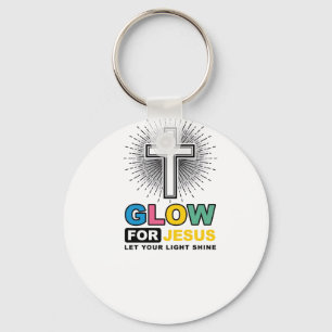 Leuchte für Jesus Christliches Kreuz Licht-Shirt-D Schlüsselanhänger