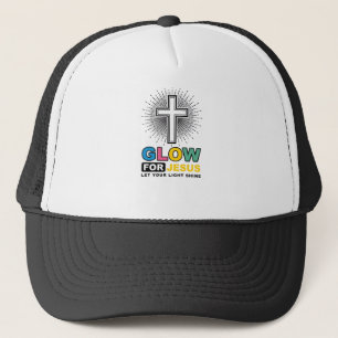 Leuchte für Jesus Christliches Kreuz Licht-Shirt-D Truckerkappe