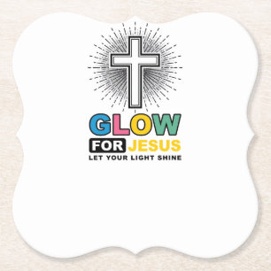 Leuchte für Jesus Christliches Kreuz Licht-Shirt-D Untersetzer