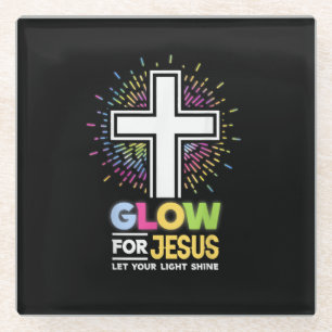 Leuchte für Jesus Christliches Kreuz T-Shirt Jesus Glasuntersetzer