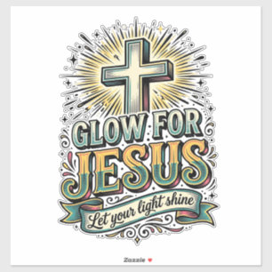 Leuchte für Jesus Vintage Christian Kreuz Shirt Aufkleber