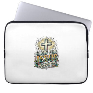 Leuchte für Jesus Vintage Christian Kreuz Shirt Laptopschutzhülle