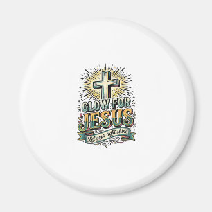 Leuchte für Jesus Vintage Christian Kreuz Shirt Magnet