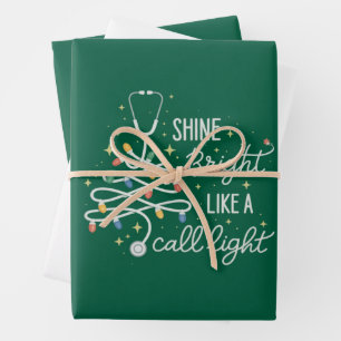 Leuchte hell wie eine Nachtschwester an Weihnachte Geschenkpapier Set