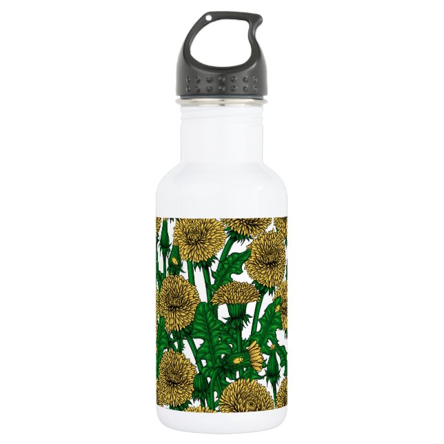 Leuchten auf Weiß Edelstahlflasche (Vorderseite)