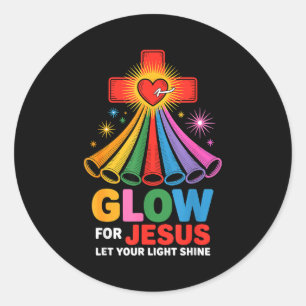 Leuchten für Jesus Christlicher Glaube Runder Aufkleber