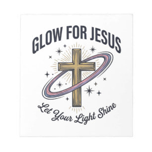 Leuchten für Jesus Christliches Kreuz Vintage Vekt Notizblock
