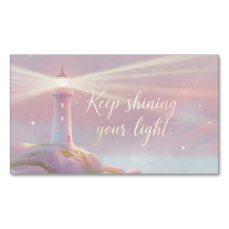Leuchten Sie Ihr Licht weiter - Leuchtturm-Affirma Magnetische Visitenkarte