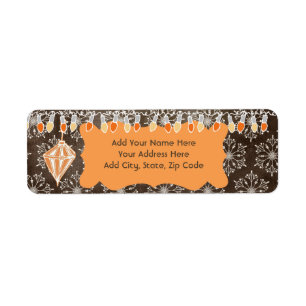 Leuchten und Schneeflocken Weihnachtsadresse Label