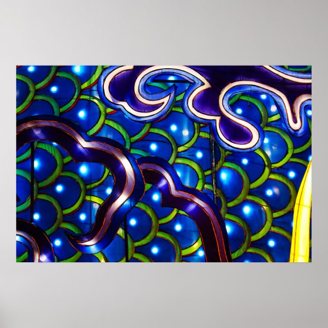 Leuchtend blaue Schuppen  Poster (Vorne)