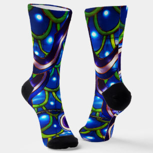 Leuchtend blaue Schuppen Socken