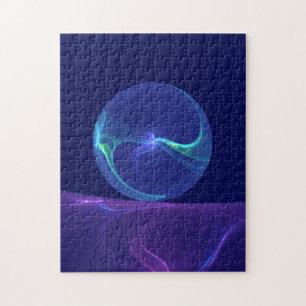 Leuchtend Blaue Violette Traum Abstrakt Fraktal Ku