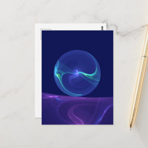 Leuchtend Blaue Violette Traum Abstrakt Fraktal Ku Postkarte