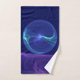 Leuchtend blaue, violette Traum-Abstrakte Fraktal- Handtuch