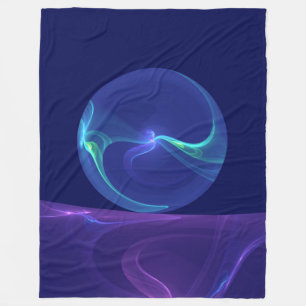 Leuchtend blaue violette Traum-Abstrakte Fraktal-K Fleecedecke