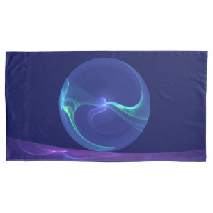 Leuchtend blaue violette Traum-Abstrakte Fraktal-K Kissenbezug