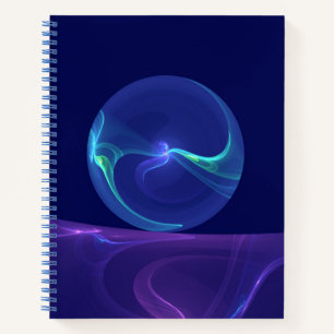 Leuchtend blaue violette Traum-Abstrakte Fraktal-K Notizbuch