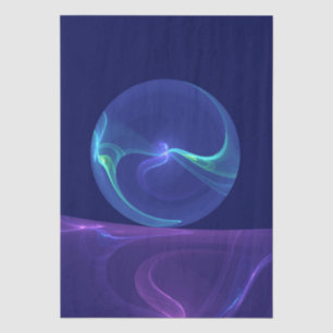 Leuchtend blaue violette Traum-Abstrakte Fraktal-K Seidenpapier