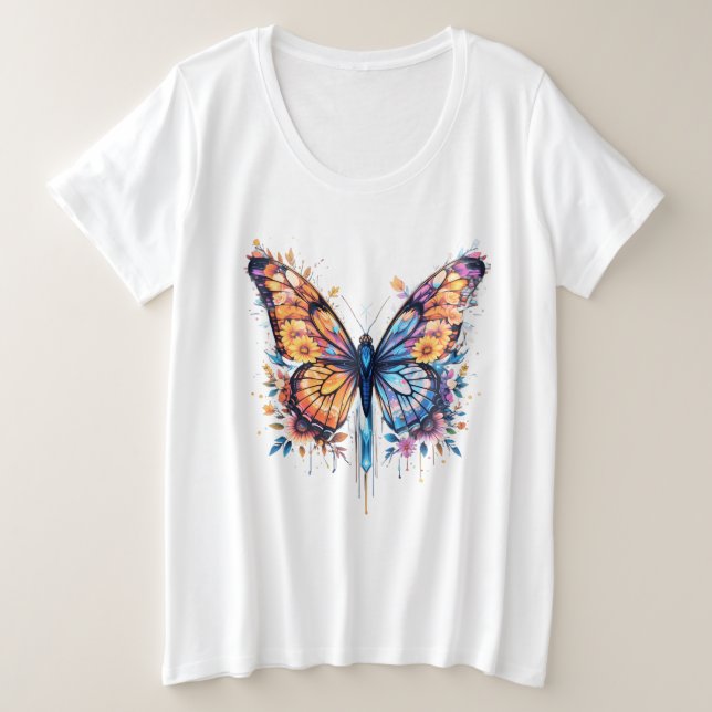 Leuchtend blühend große größe T-Shirt (Design vorne)