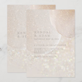 Leuchtend Blush Pink Fawn Crystal Shimmer Hochzeit Einladung