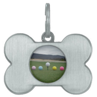 leuchtend farbige Golfbälle auf einem Berg Tiermarke