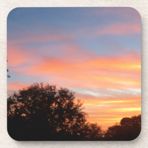 leuchtend farbiger Sonnenuntergang Okt Himmel Untersetzer