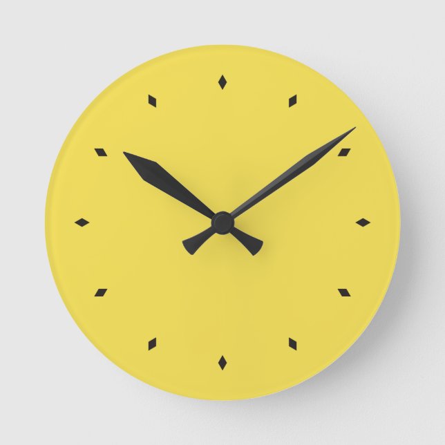 leuchtend gelbe Farbe des Jahres Runde Wanduhr (Vorderseite)