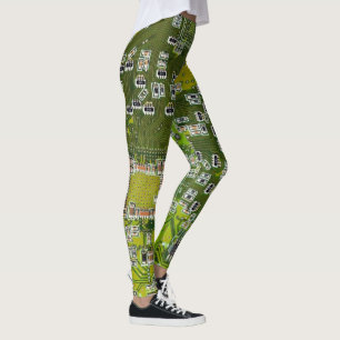 Leuchtend grüne Computergehäuse Leggings