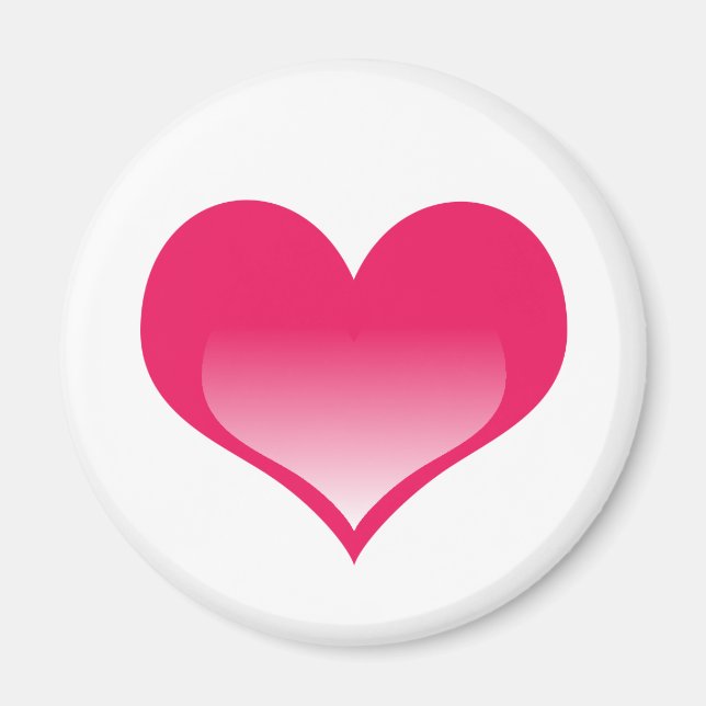 leuchtend rosa Herz Magnet (Vorne)