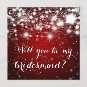 Leuchtend Rot   Stars werden Sie meine Bridesmaid  Einladung