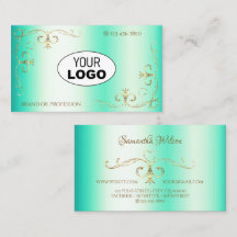 Leuchtende Aquamarine Gold Verziert Corner Border 