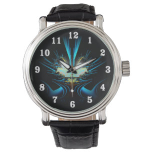 Leuchtende Augen Leuchtende blaue Kreatur Armbanduhr