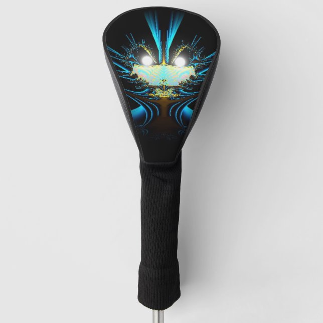 Leuchtende Augen Leuchtende blaue Kreatur Golf Headcover (Vorderseite)
