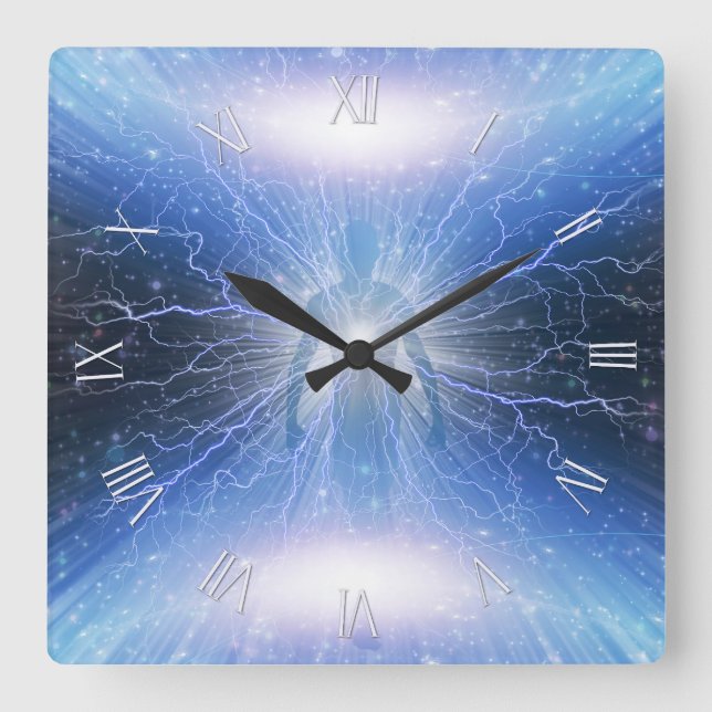 Leuchtende Aura Quadratische Wanduhr (Vorderseite)