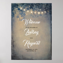 Leuchtende Baumzweige Hochzeitssymbol Poster