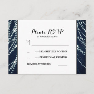 Leuchtende blaue Hochzeitskarten RSVP Karte