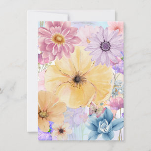 Leuchtende Blüten Grußkarte aus Blumenmotiven Einladung