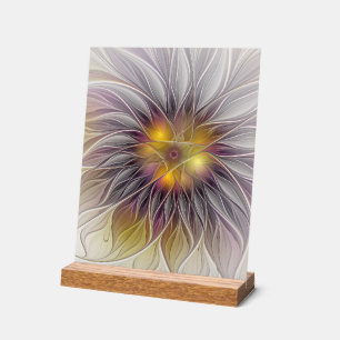 Leuchtende bunte Blume, abstrakter moderner Frakta Acrylschild
