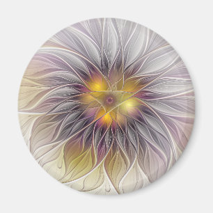 Leuchtende bunte Blume, abstrakter moderner Frakta Magnet