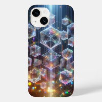 Leuchtende Cyber-Geometrische Würfel-Handyhülle Fu