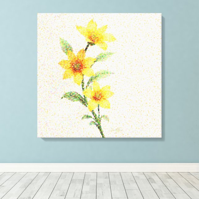 Leuchtende Dotwork Leinwanddruck (Insitu (Holzboden))