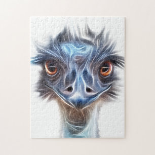 Leuchtende Emu-Kunst