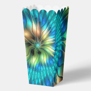 Leuchtende Fantasie-Blume, buntes Abstraktes Frakt Geschenkschachtel
