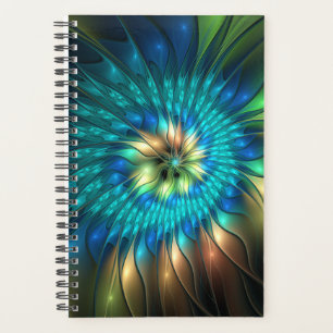Leuchtende Fantasy-Blume, farbenfrohes abstraktes Planer